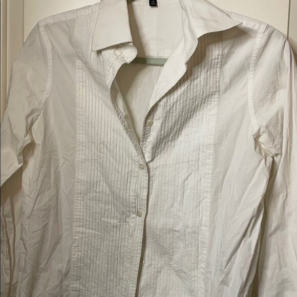 Saks Fifth Avenue white cotton button down size 2 - Picture 6 of 7